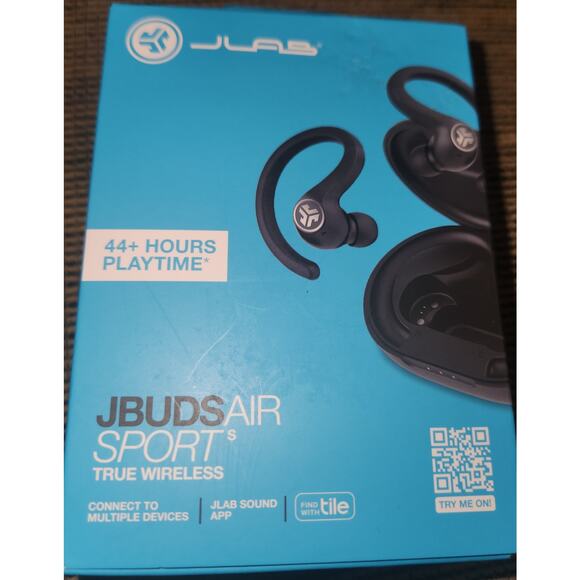 JLab JBuds Air Sport True Wireless Bluetooth Earbuds + Charging Case, Black - Picture 4 of 5